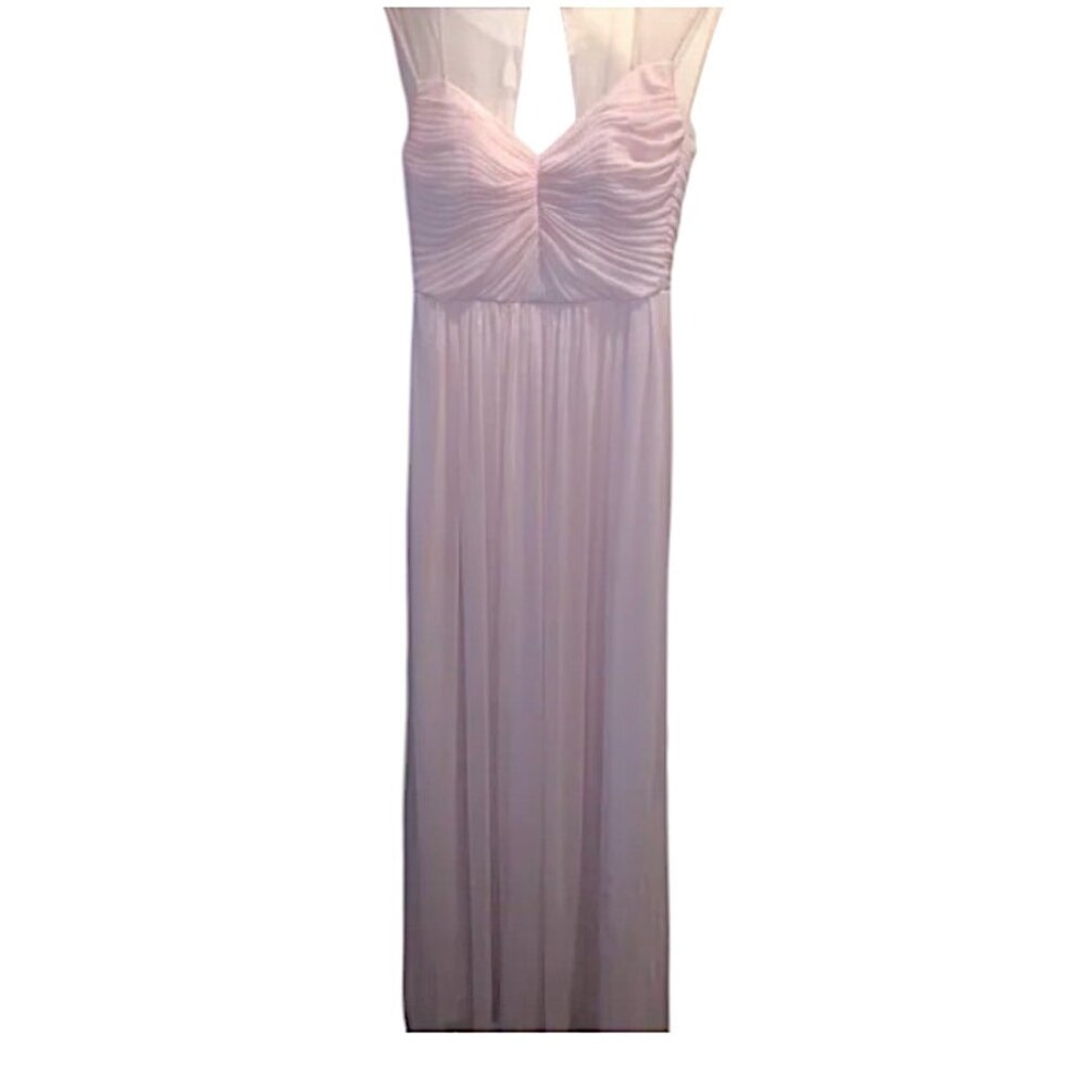Alfred Sung D705 Chiffon Knit Bridesmaid Dress, Blush Pink, Size 4